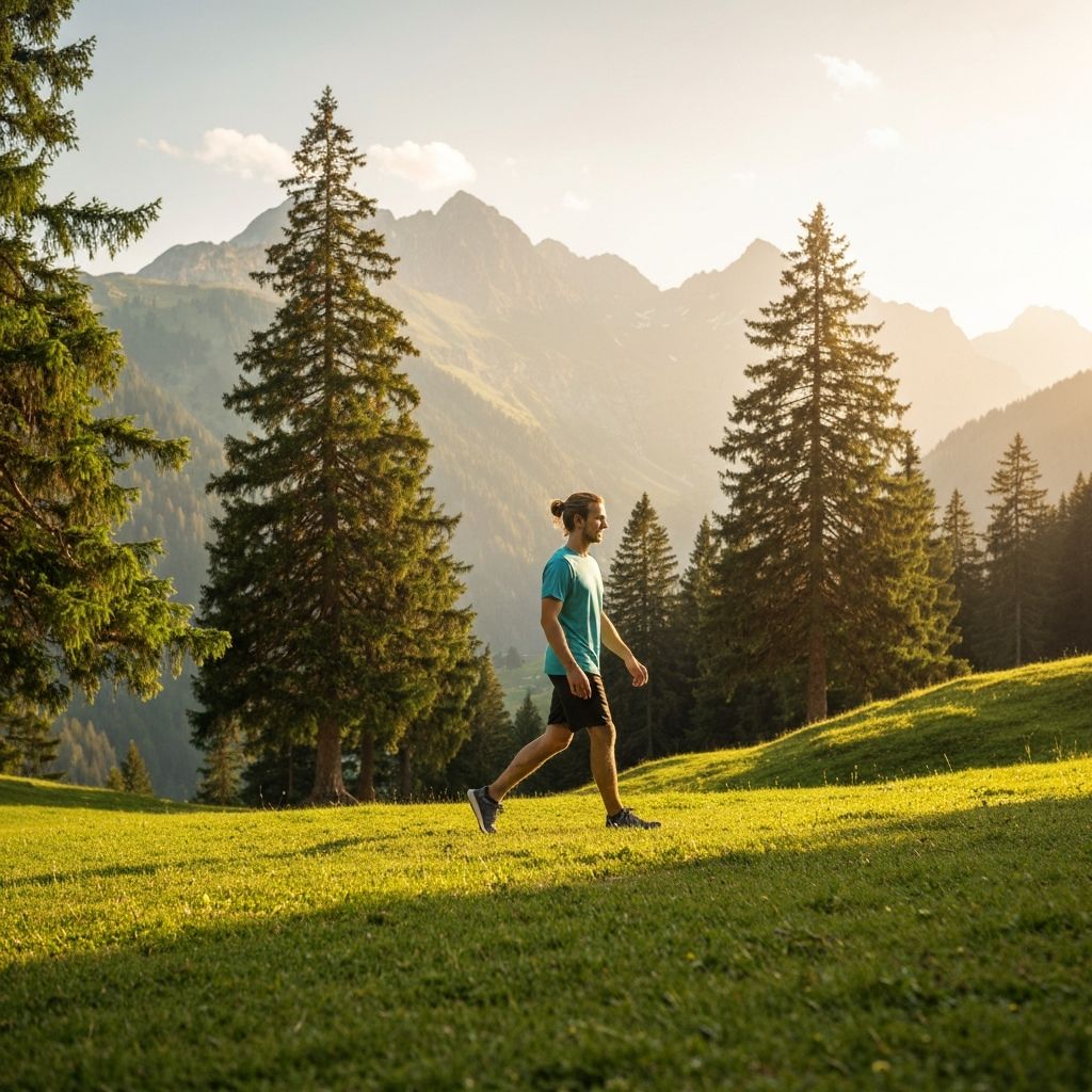 Personne pratiquant une activité physique modérée en nature